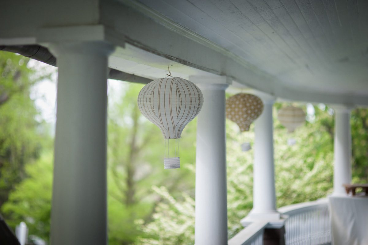 Hot Air Balloon paper lanterns liven up the veranda