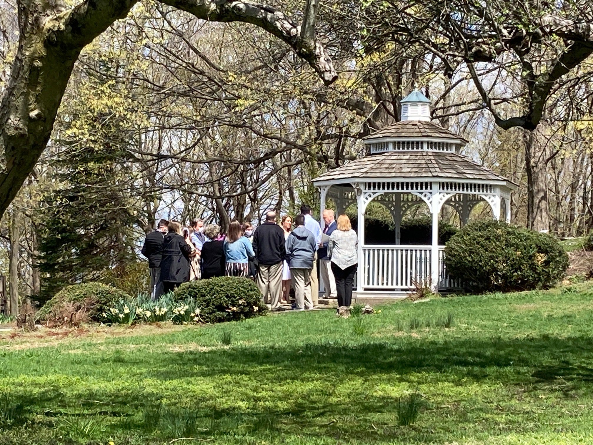 wedding ceremony at gazebo