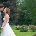 wedding couple in garden